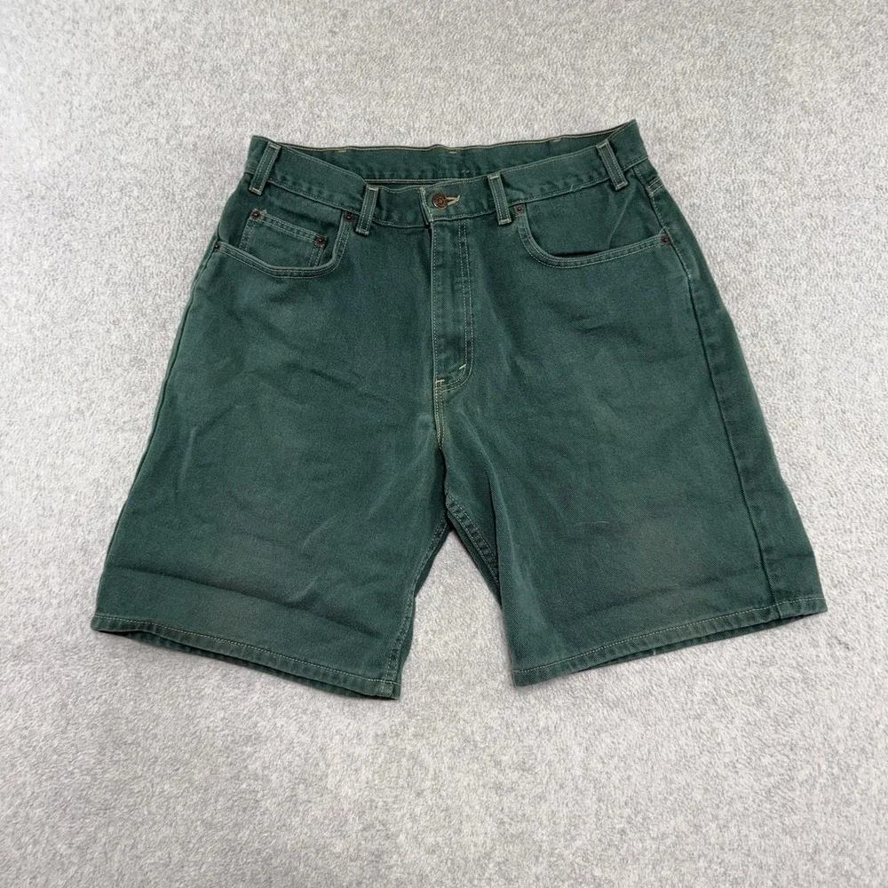 Baggy Arizona Green Jorts Long Denim Jean Shorts Vintage 90s Y2K 33